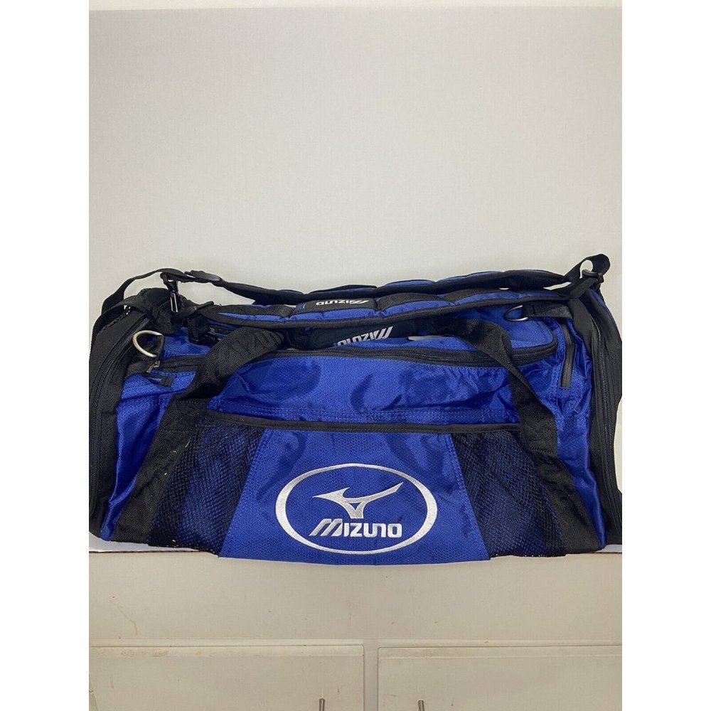 Mizuno All Sport Duffle Bag/Backpack L 25x H 10" x W 12" Blue/Black EUC